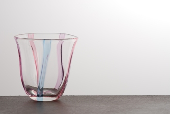 エズラグラススタジオ｢ストライプグラス（赤）｣１つ１つ手作りのこだわりグラス