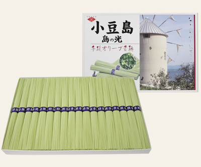 小豆島手延素麺協同組合「島の光　オリーブ素麺　0.9kg　紙箱」